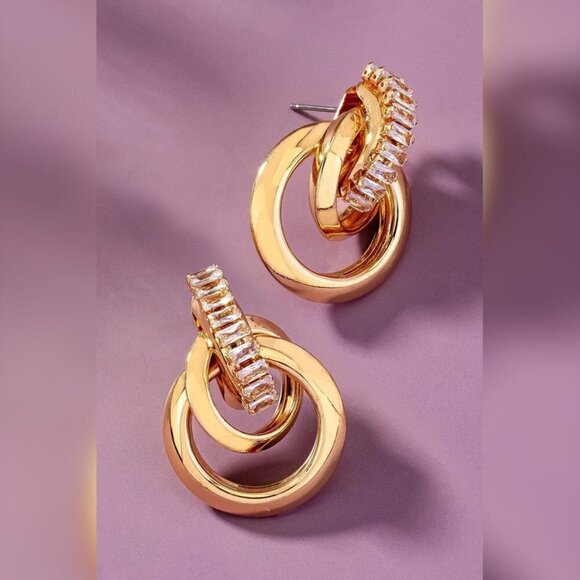 INAYA RHINESTONE KNOT EARRINGS - Picture 1 of 2